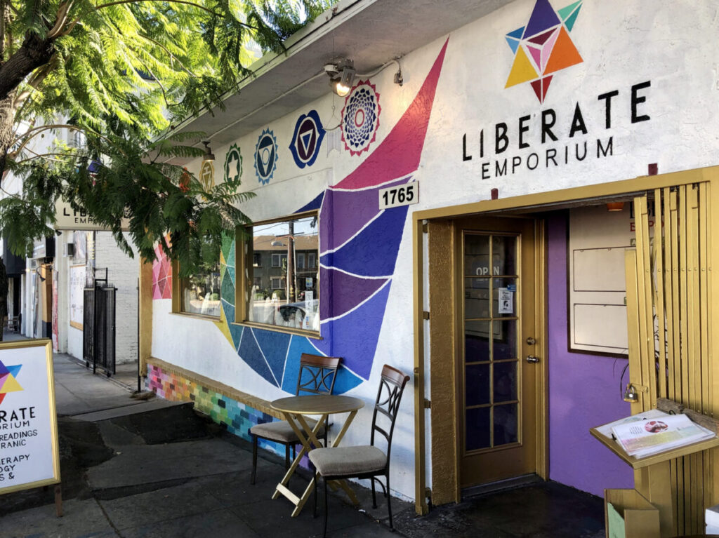 The colorful Liberate Emporium storefront on Hillhurst Avenue in Los Feliz